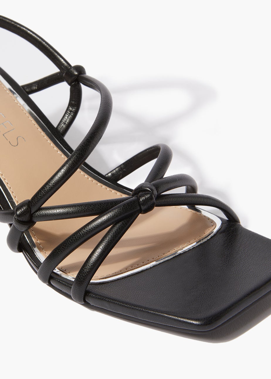 Head Over Heels Black Knotted Block Heels