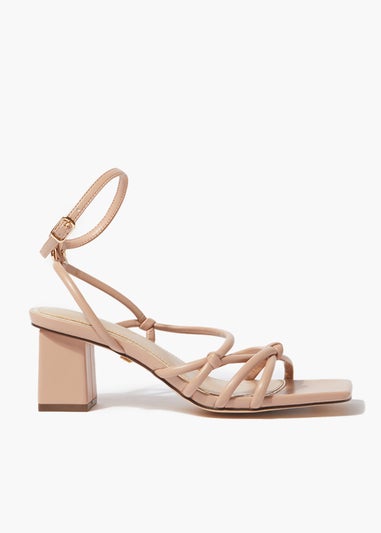Head Over Heels Nude Knotted Block Heels