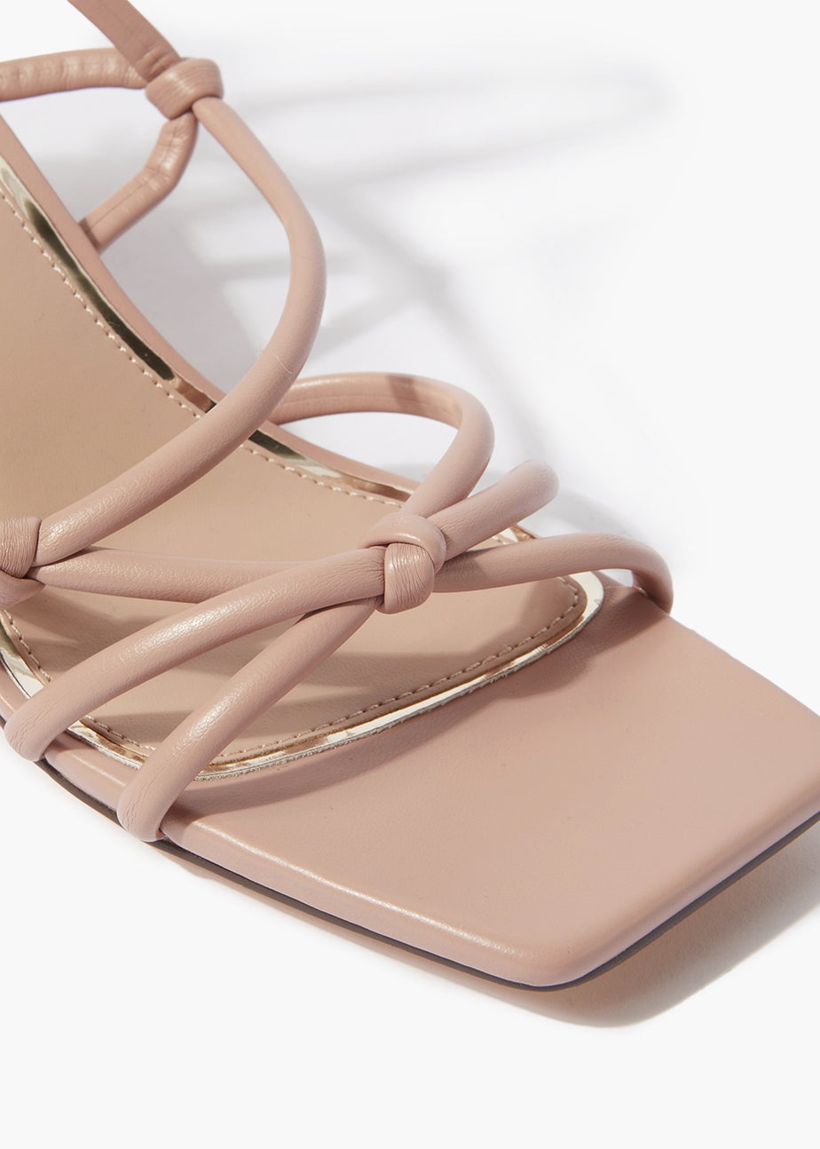 Head Over Heels Nude Knotted Block Heels