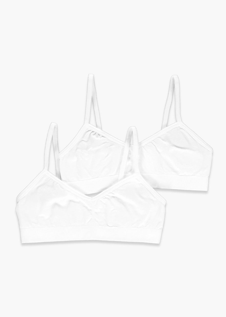 Girls 2 Pack White Seam Free Crop Tops (6-13yrs)