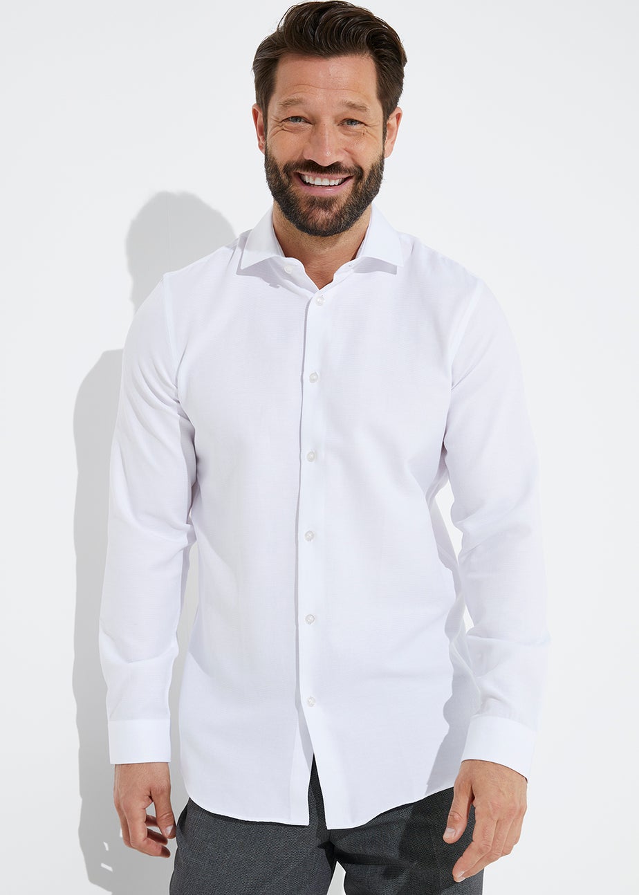 Taylor & Wright White Textured Slim Fit Shirt