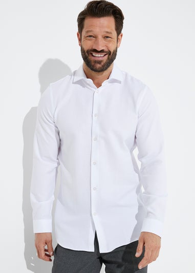 Taylor & Wright White Textured Slim Fit Shirt