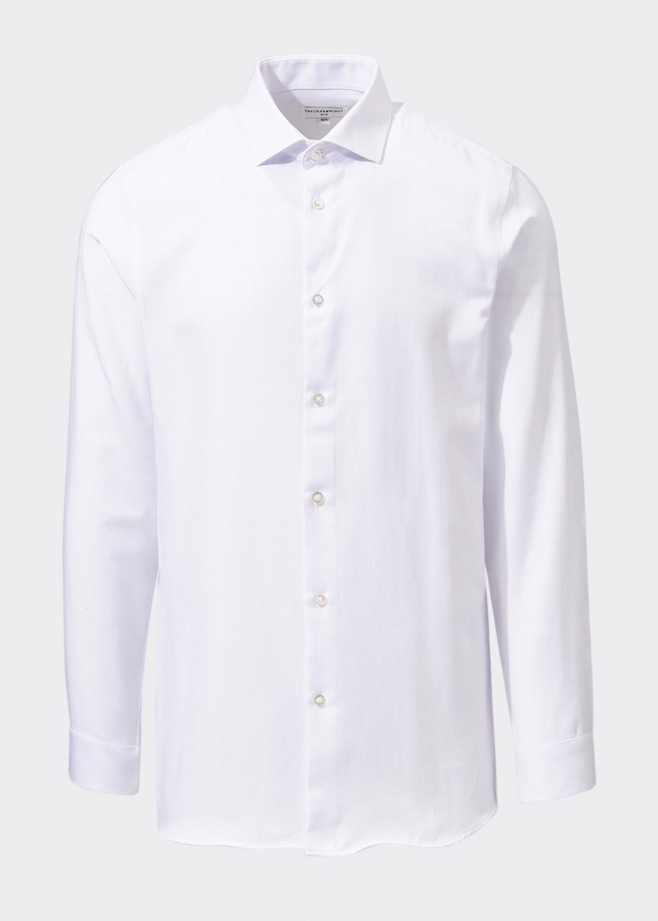Taylor & Wright White Textured Slim Fit Shirt
