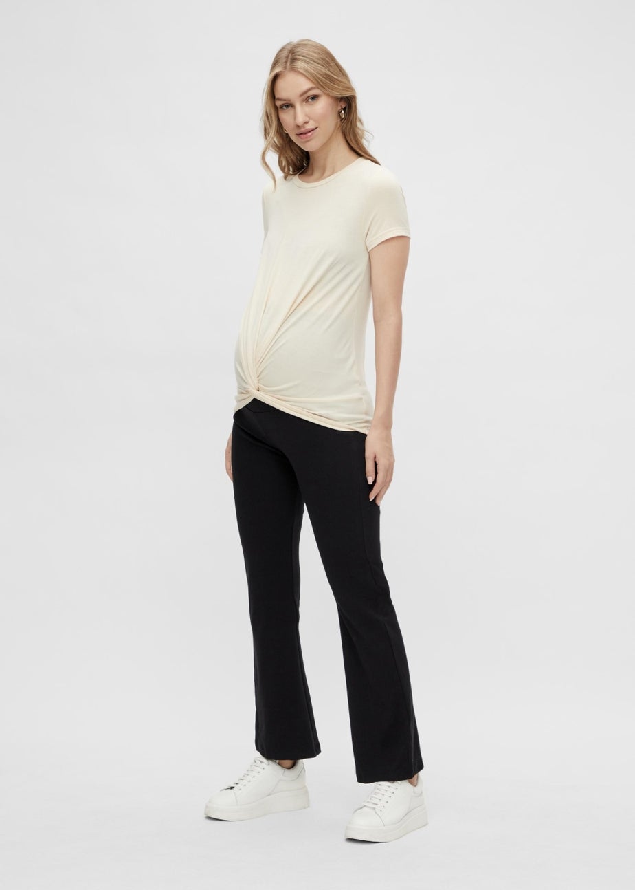 Mamalicious Maternity Black Flared Leggings