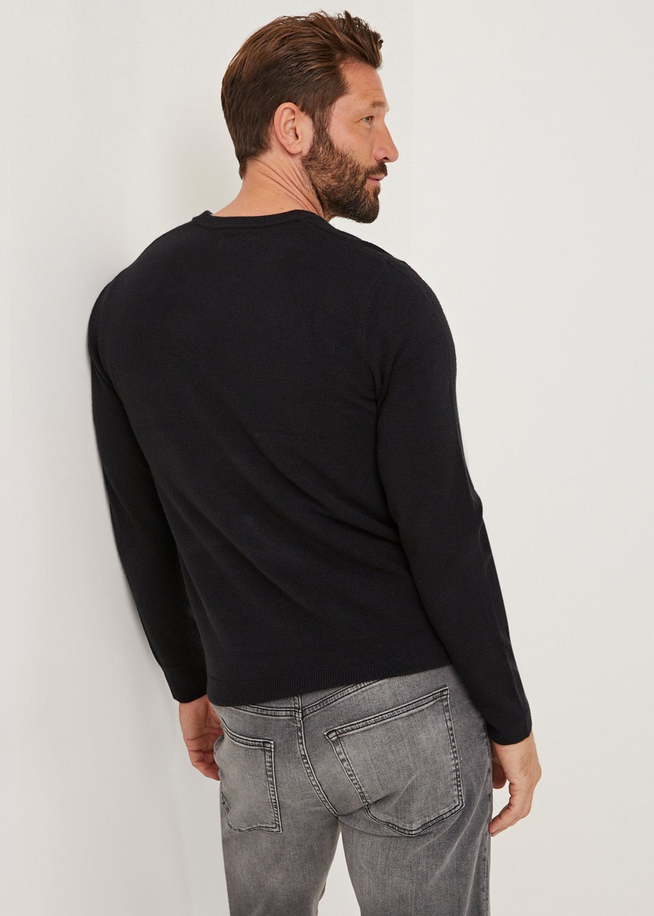Black Soft Touch V-Neck Jumper