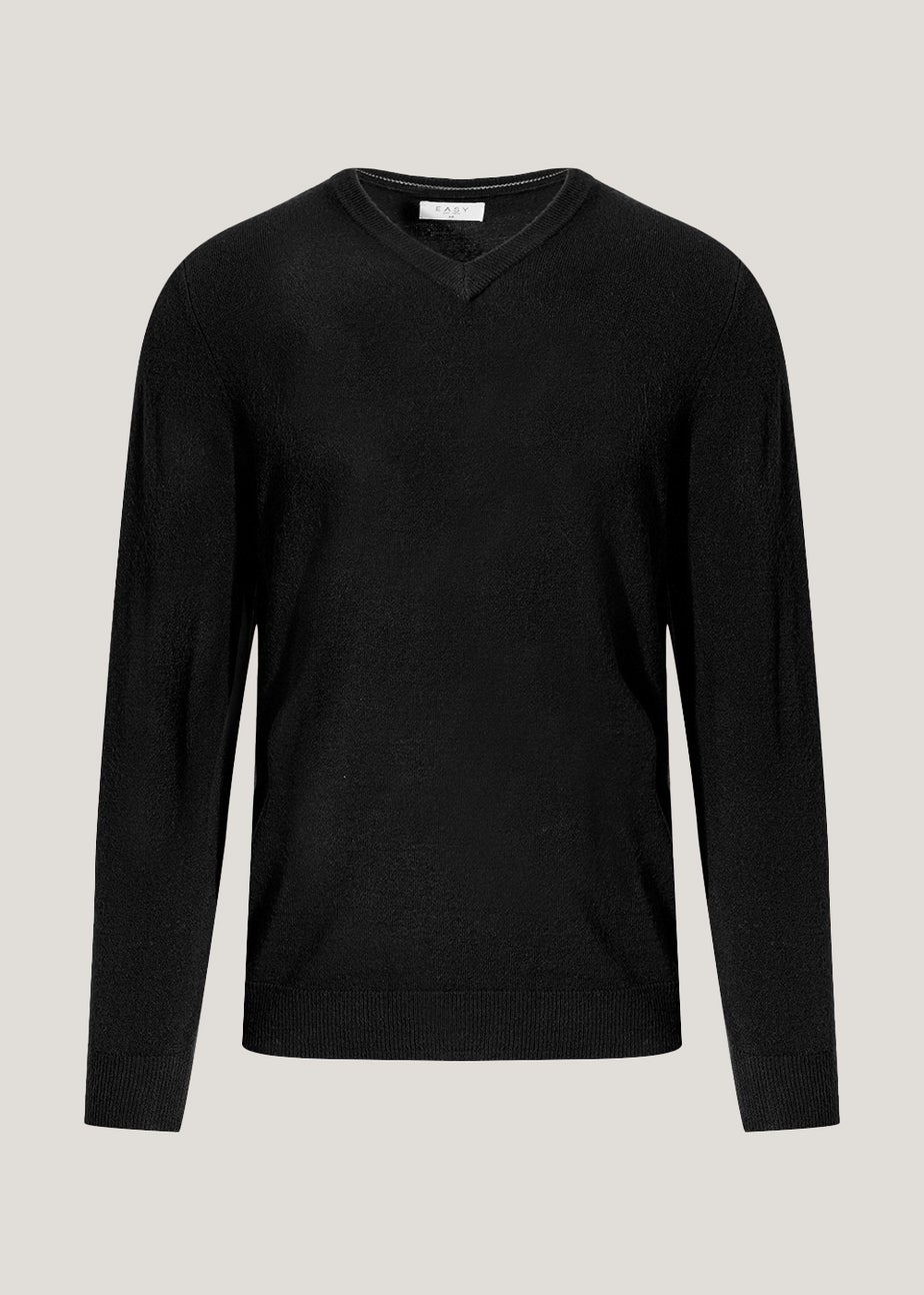 Black Soft Touch V-Neck Jumper