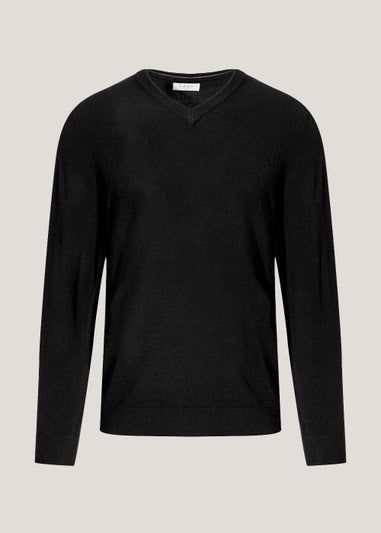 Black Soft Touch V-Neck Jumper