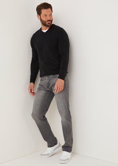 Black Soft Touch V-Neck Jumper