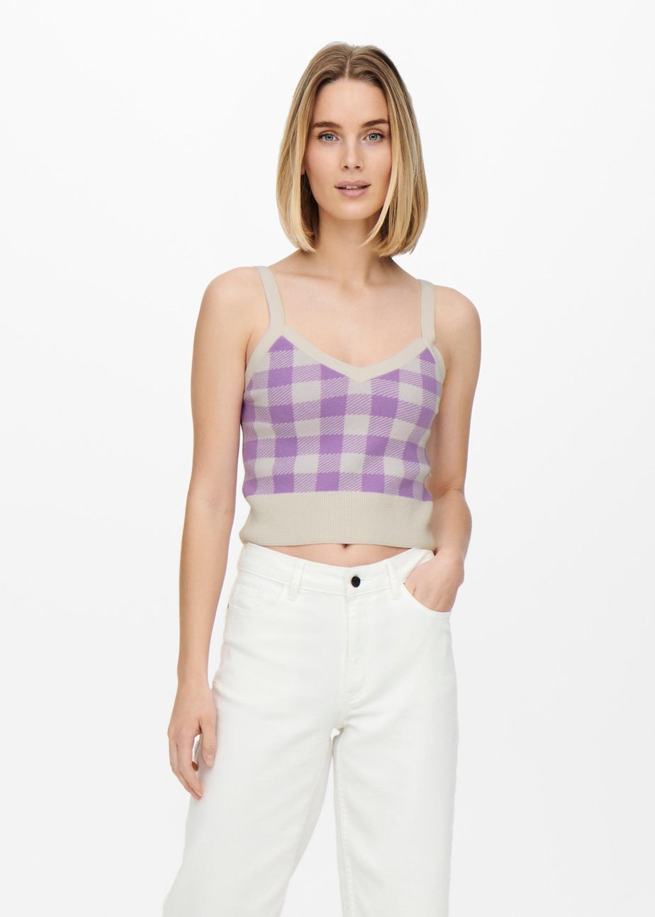 JDY Lilac Jacquard Vest Top