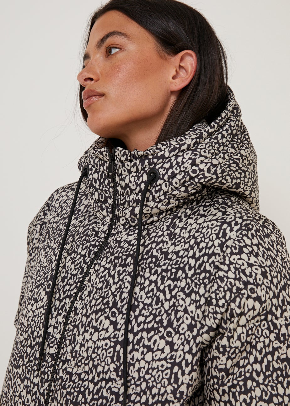 Animal Print Padded Puffer Coat