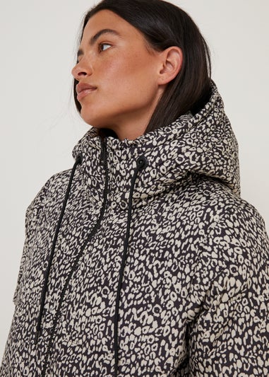 Animal Print Padded Puffer Coat
