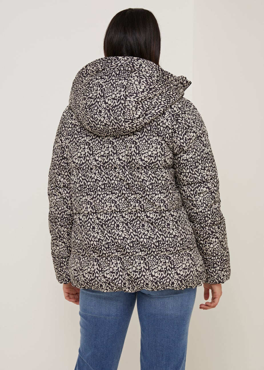 Animal Print Padded Puffer Coat