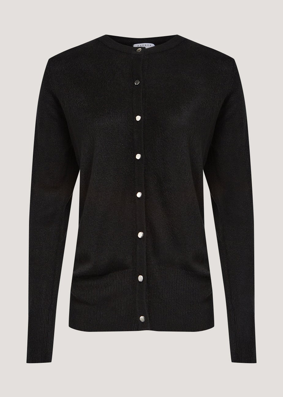 Black Super Soft Button Cardigan