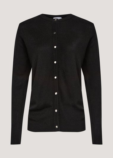 Black Super Soft Button Cardigan