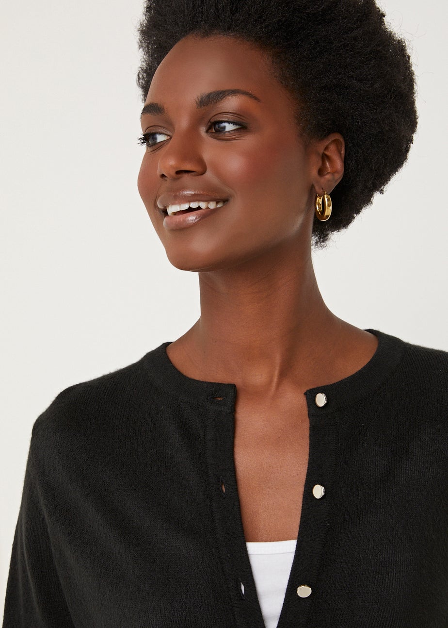 Black Super Soft Button Cardigan