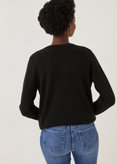 Black Super Soft Button Cardigan