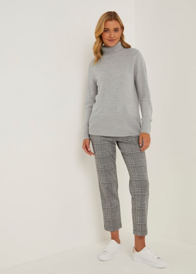 Grey Marl Super Soft Roll Neck Jumper