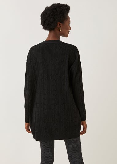 Black Baby Cable Knit Cardigan