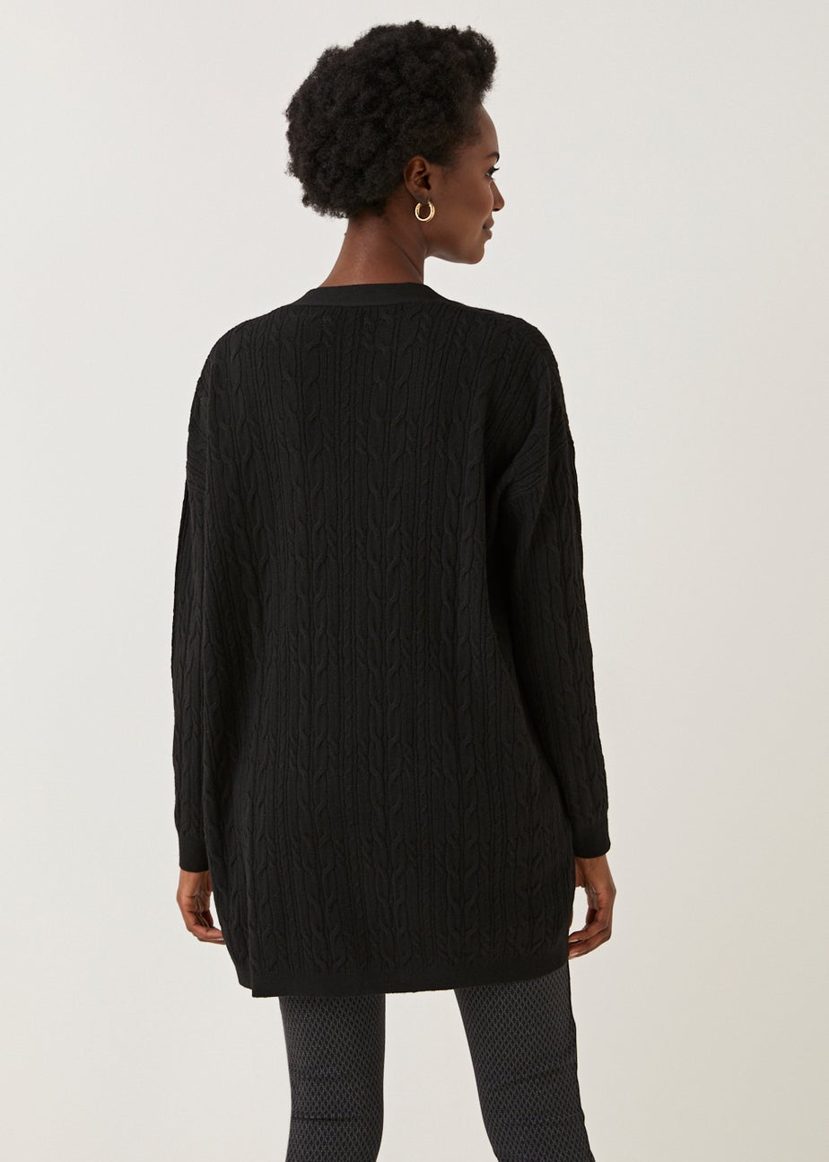 Black Baby Cable Knit Cardigan