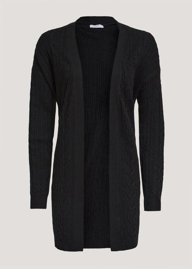 Black Baby Cable Knit Cardigan