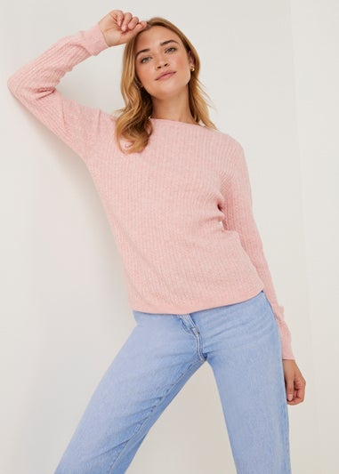 Pink Baby Cable Knit Jumper