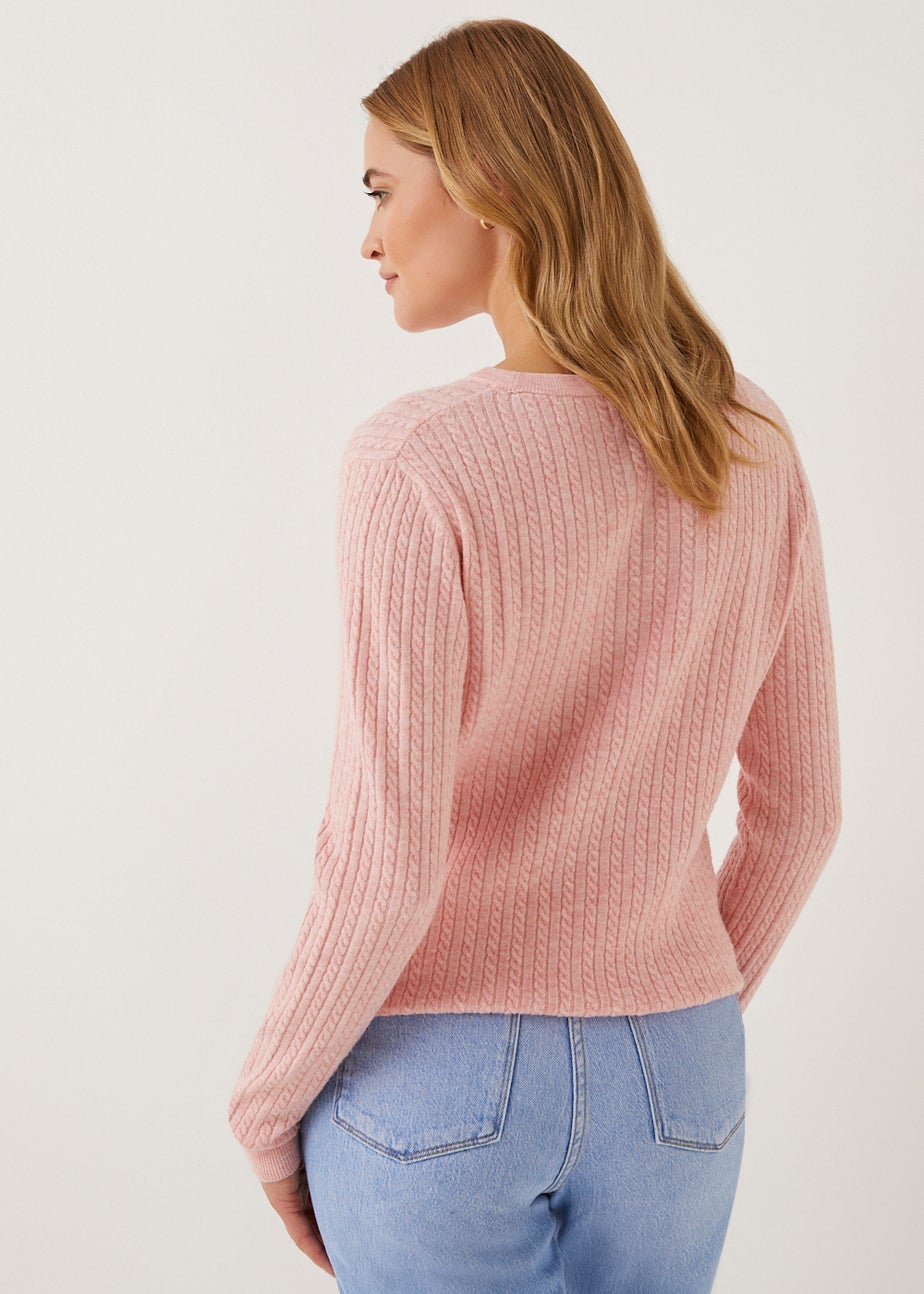 Pink Baby Cable Knit Jumper