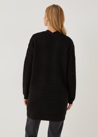 Black Ripple Stitch Cardigan
