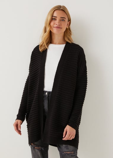 Black Ripple Stitch Cardigan