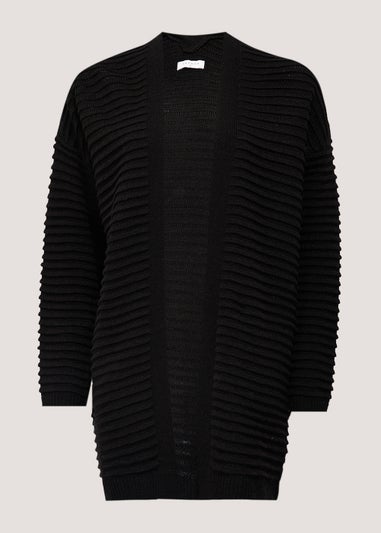 Black Ripple Stitch Cardigan