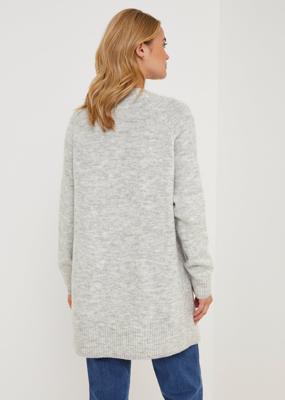 Grey Marl Longline Cardigan