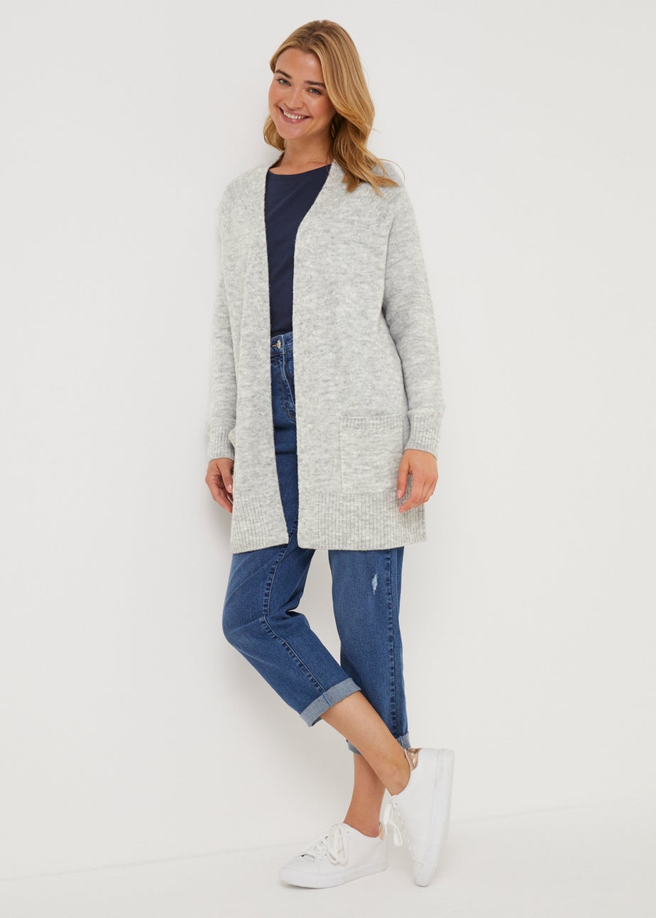 Grey Marl Longline Cardigan