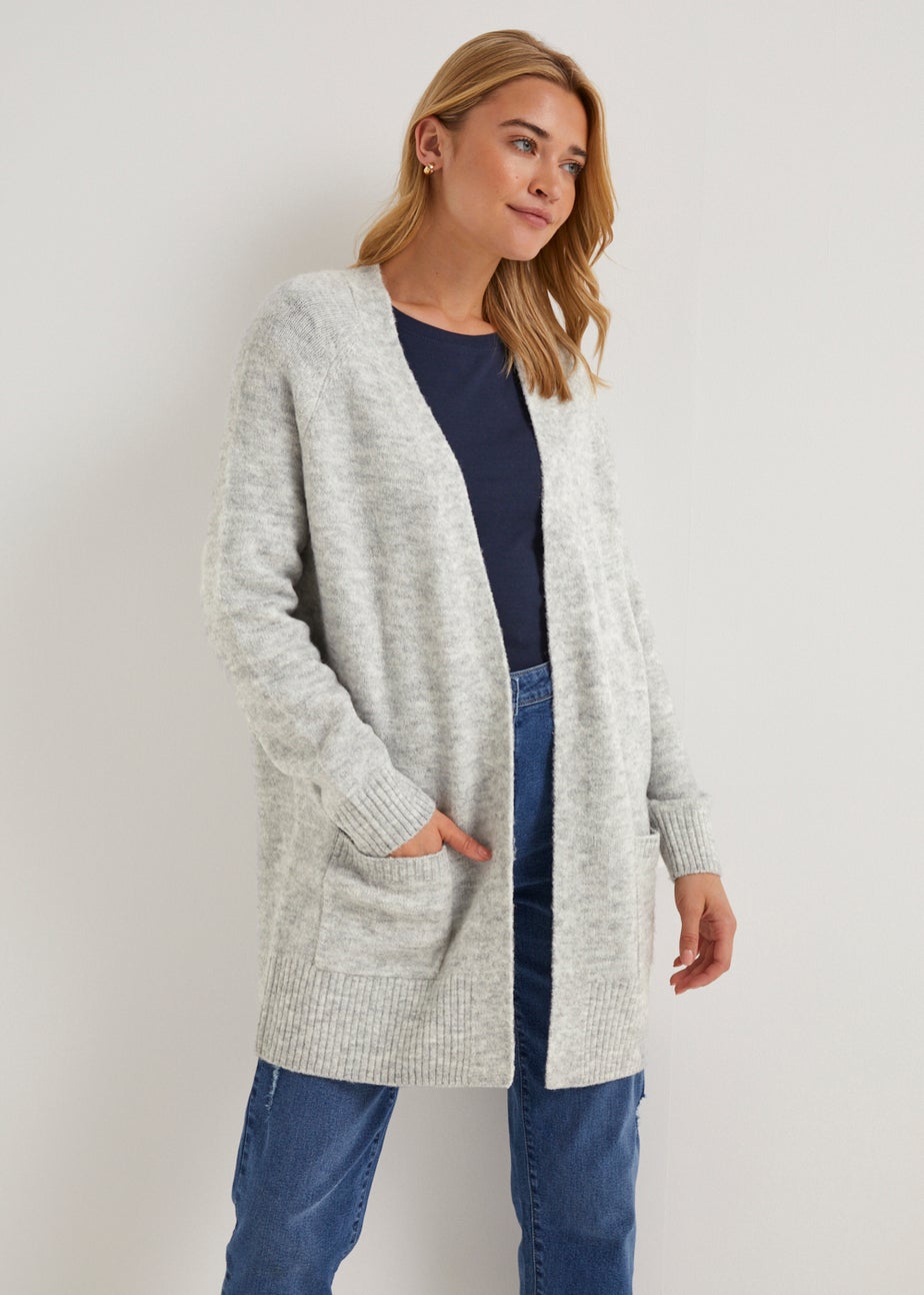 Grey Marl Longline Cardigan