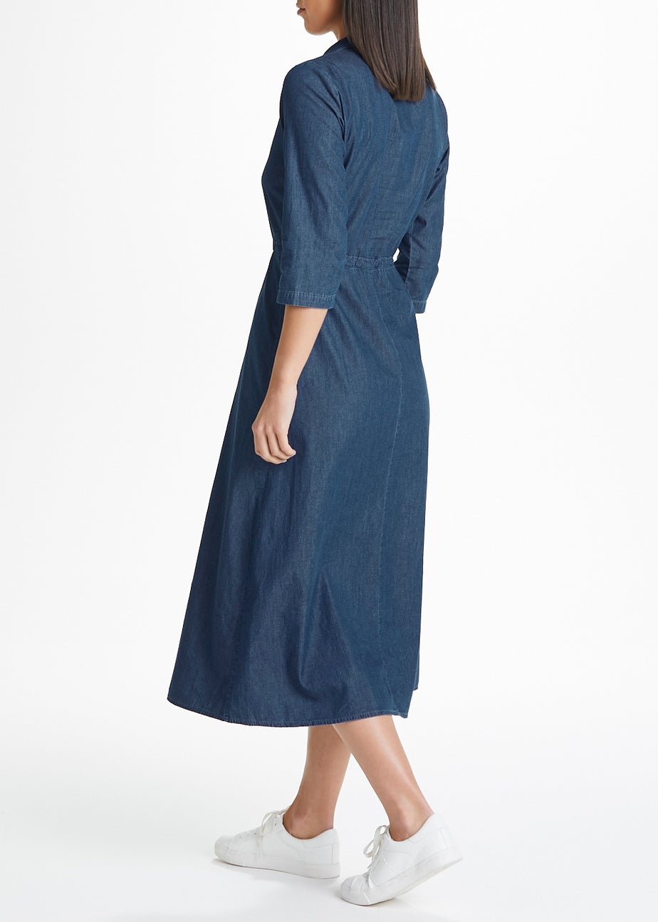 JDY Dark Wash Denim Midi Shirt Dress