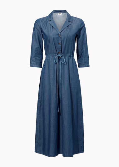 JDY Dark Wash Denim Midi Shirt Dress