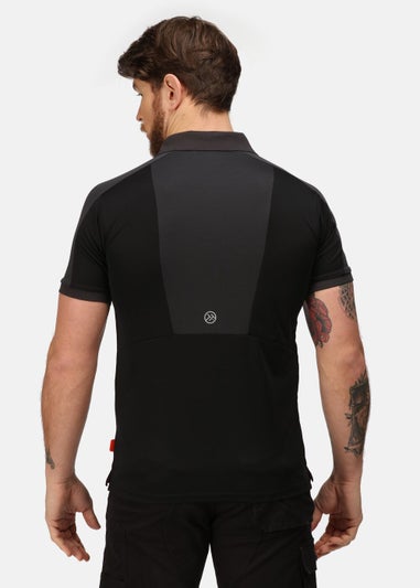 Regatta Black Offensive Moisture Wicking Polo Shirt
