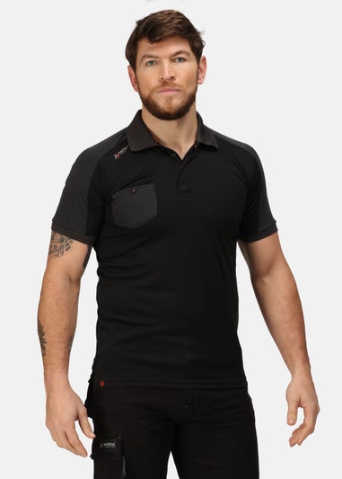 Regatta Black Offensive Moisture Wicking Polo Shirt