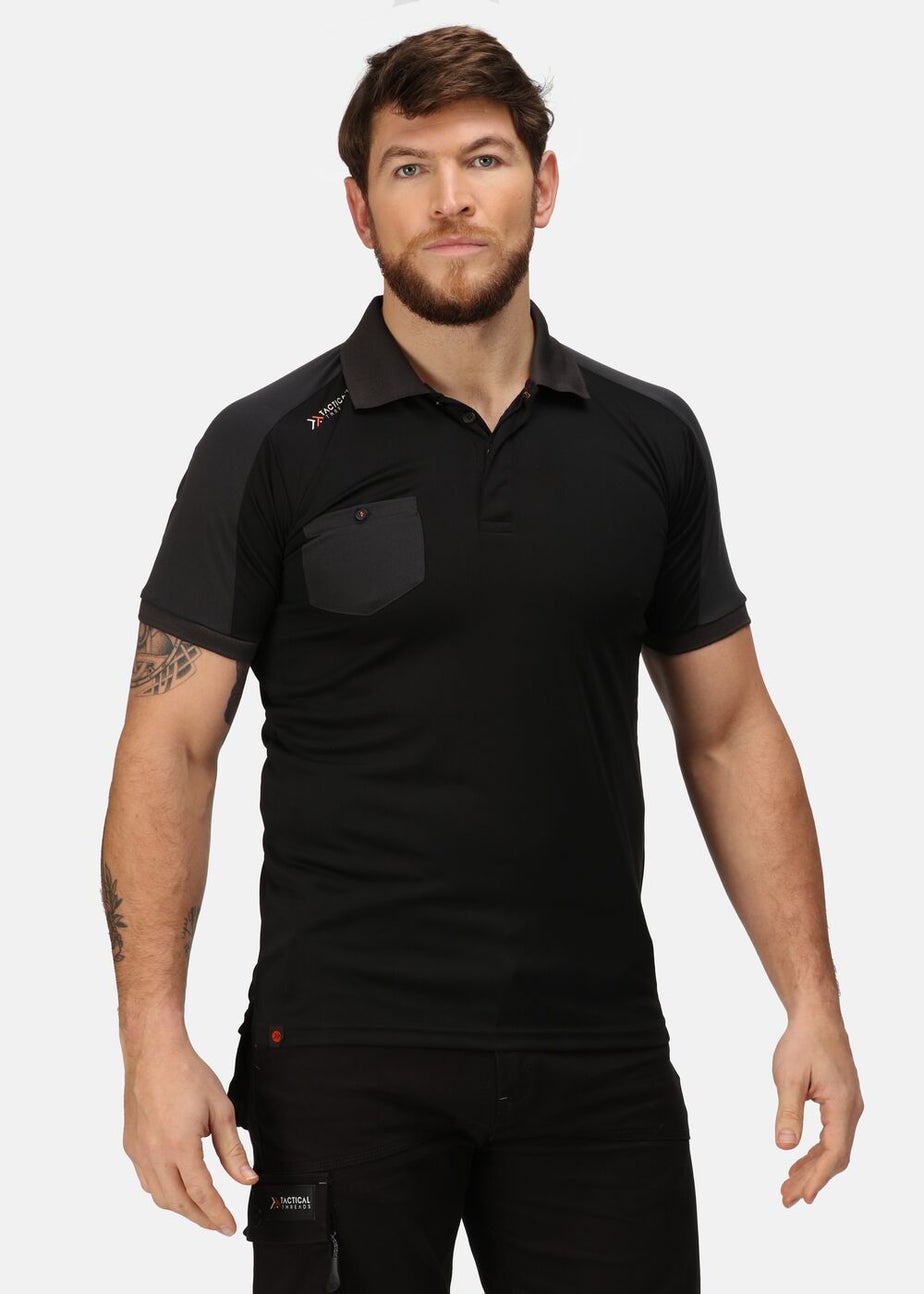 Regatta Black Offensive Moisture Wicking Polo Shirt