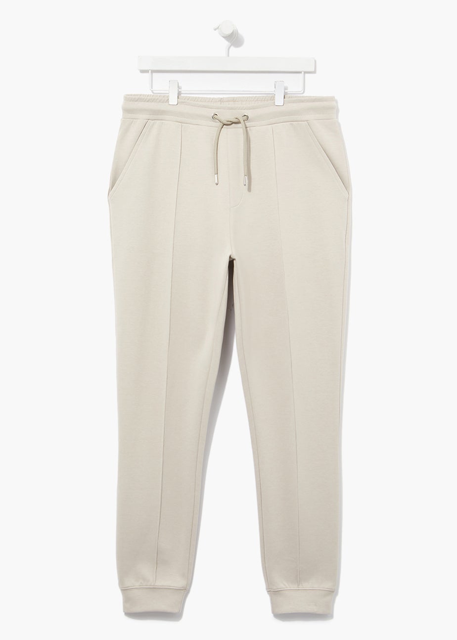 T&W Ecru Seam Detail Cuffed Joggers