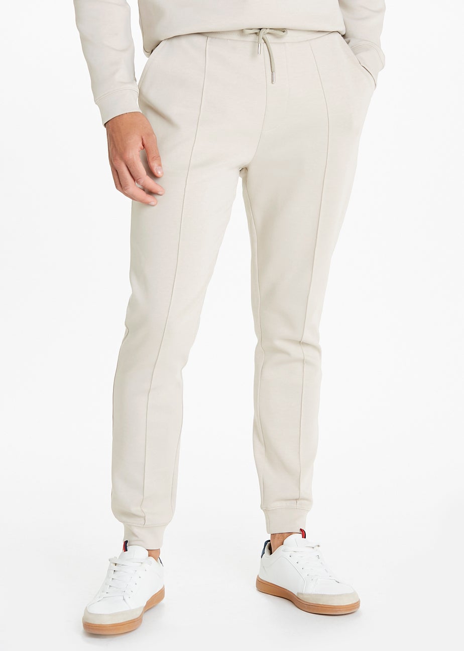 T&W Ecru Seam Detail Cuffed Joggers