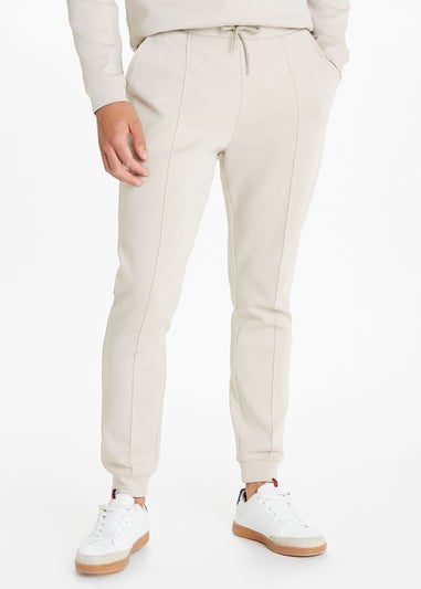 T&W Ecru Seam Detail Cuffed Joggers