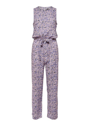 JDY Lilac Floral Print Jumpsuit
