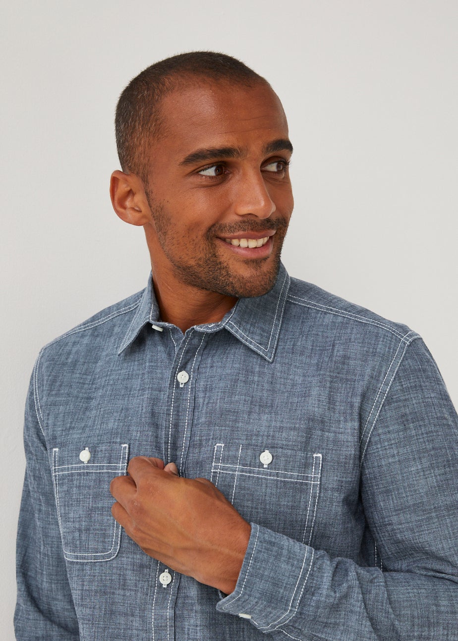 Blue Chambray Twin Pocket Shirt