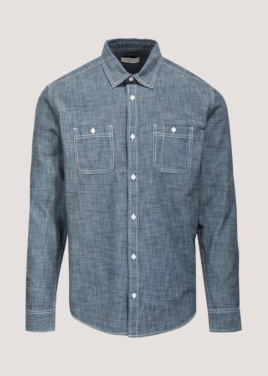 Blue Chambray Twin Pocket Shirt