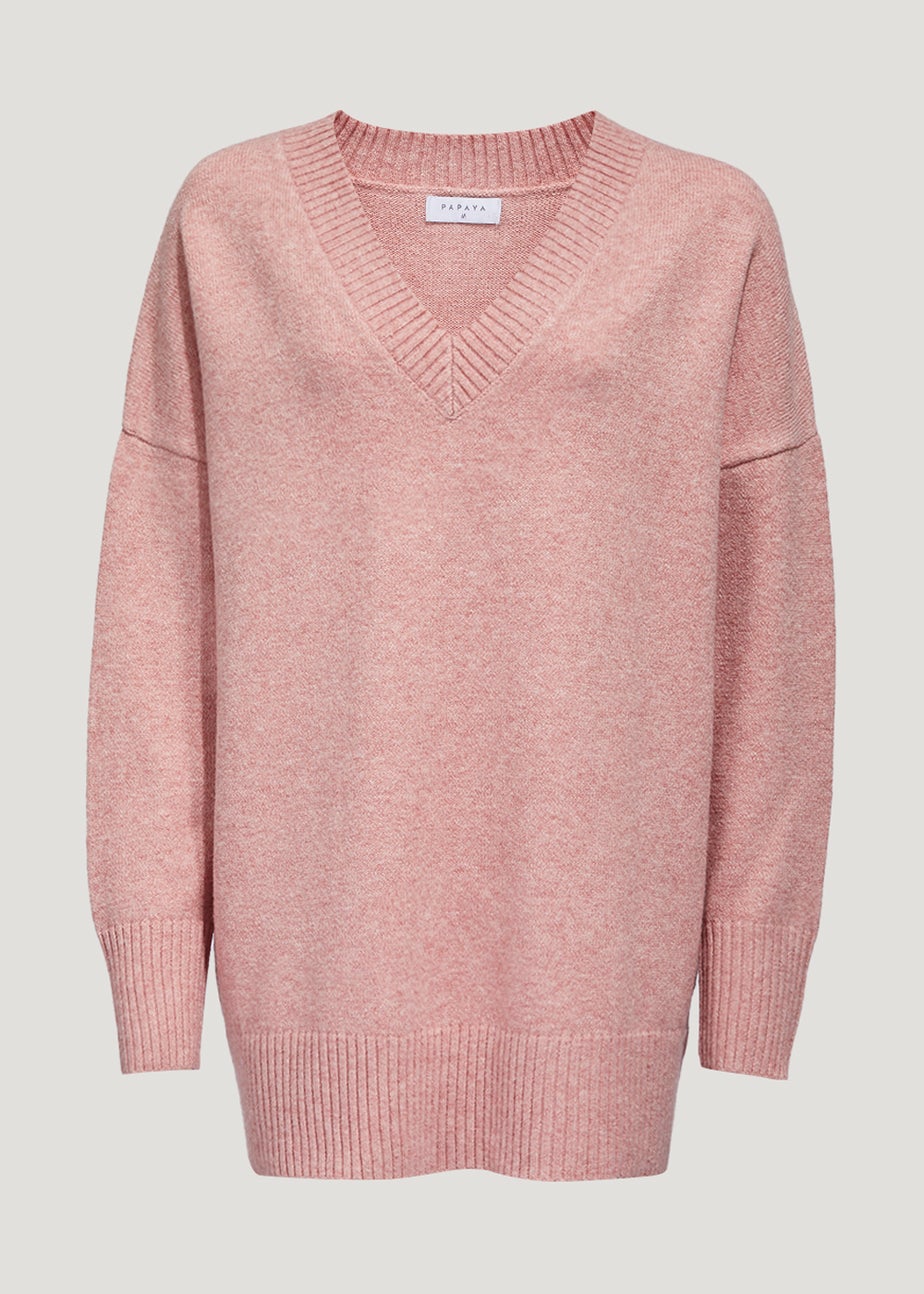 Pink V-Neck Jumper