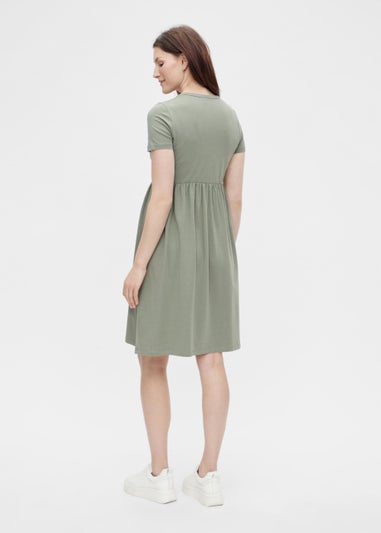 Mamalicious Maternity Green Mini Skater Dress