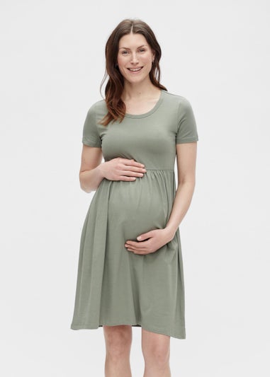 Mamalicious Maternity Green Mini Skater Dress