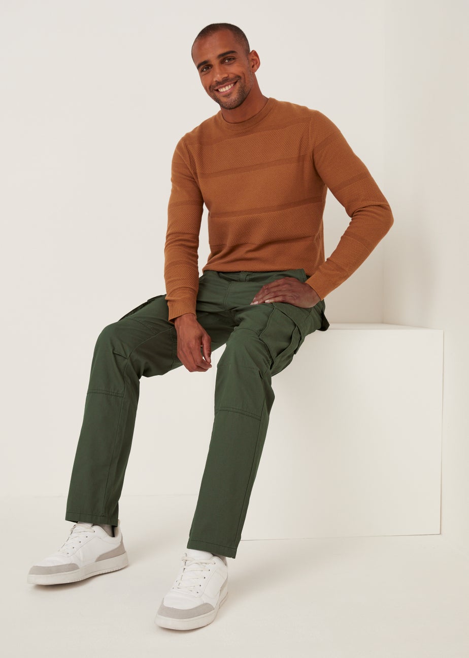 Khaki Slim Fit Cargo Trousers