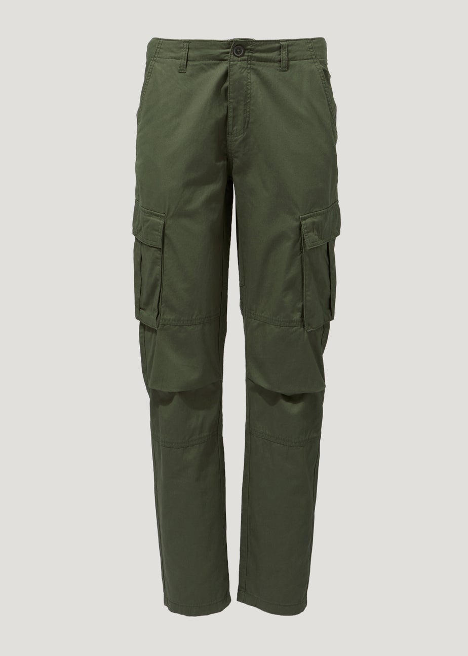 Khaki Slim Fit Cargo Trousers