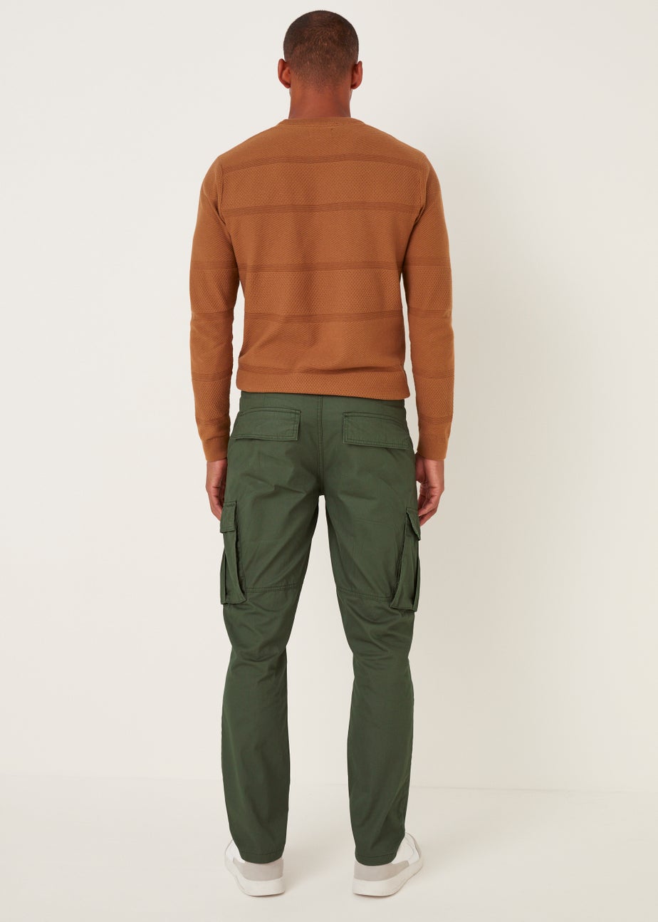Khaki Slim Fit Cargo Trousers