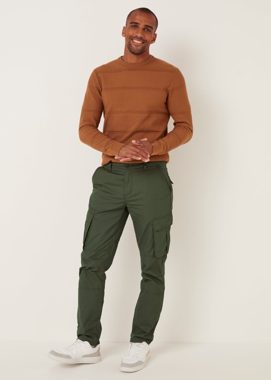 Khaki Slim Fit Cargo Trousers
